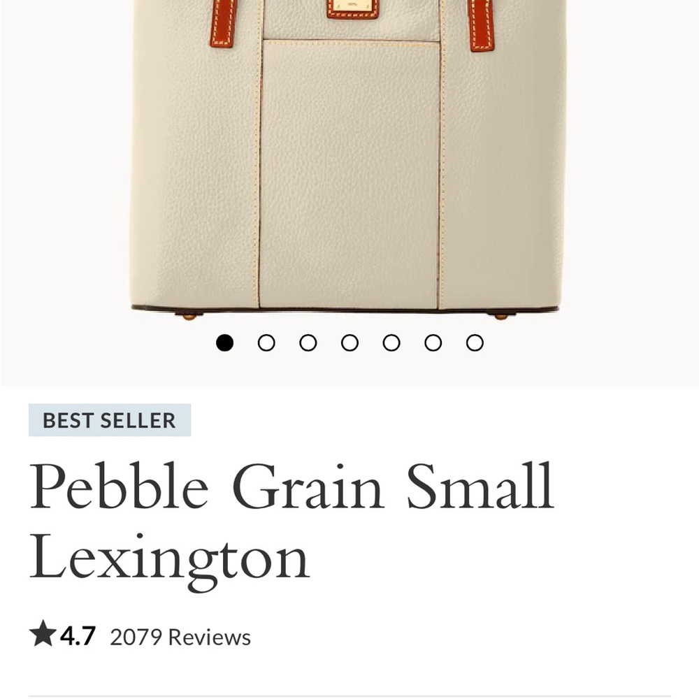 Dooney & Bourke Cream and Tan Pebble Grain Small Lexington